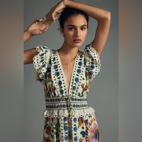 FARM Rio XL Summer Garden Maxi Dress 🌿✨ NWT - Picture 5 of 15